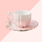 Tasse avec Soucoupe Coquillage - Rose Nacré