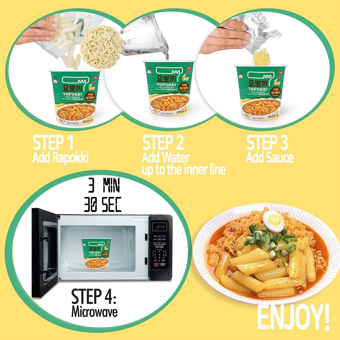 Bol de Rapokki Curry (Gâteau de Riz et Ramen )