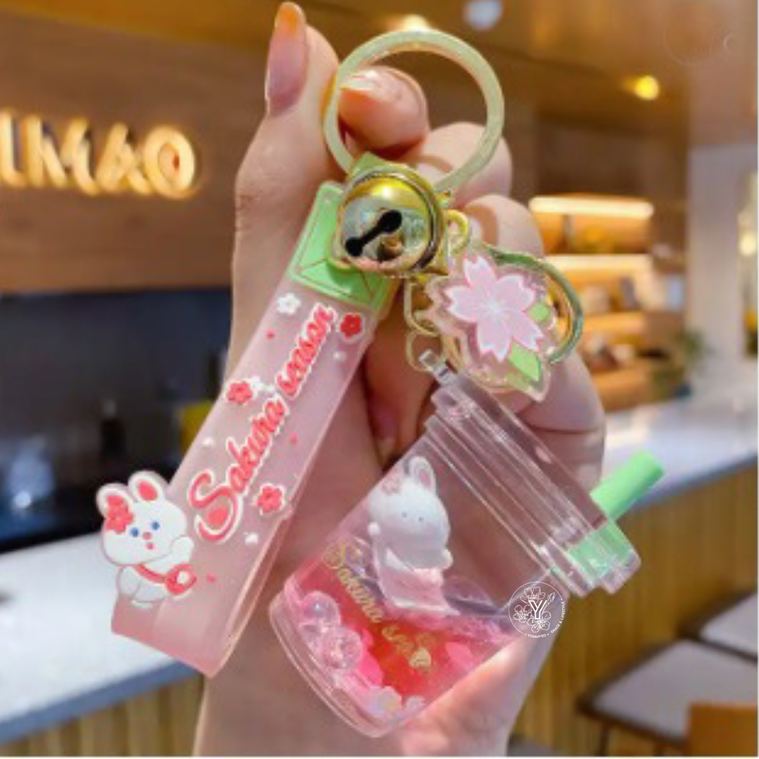 Porte clé BubbleTea - Sakura Rose