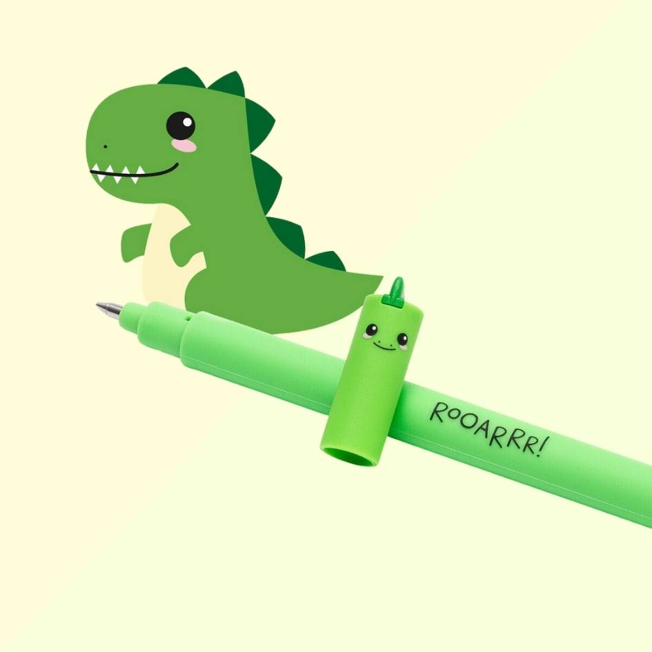 Stylo à Encre Gel Effaçable Vert - Dino