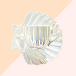 Tasse avec Soucoupe Coquillage - Blanc Nacré
