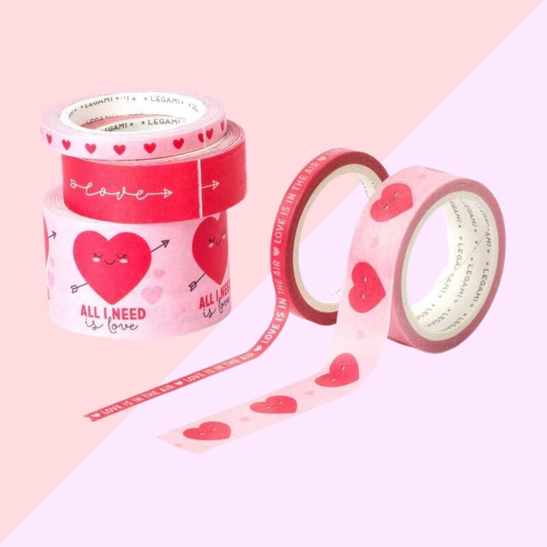 Set de 5 Rubans Adhésifs en Papier - Coeur