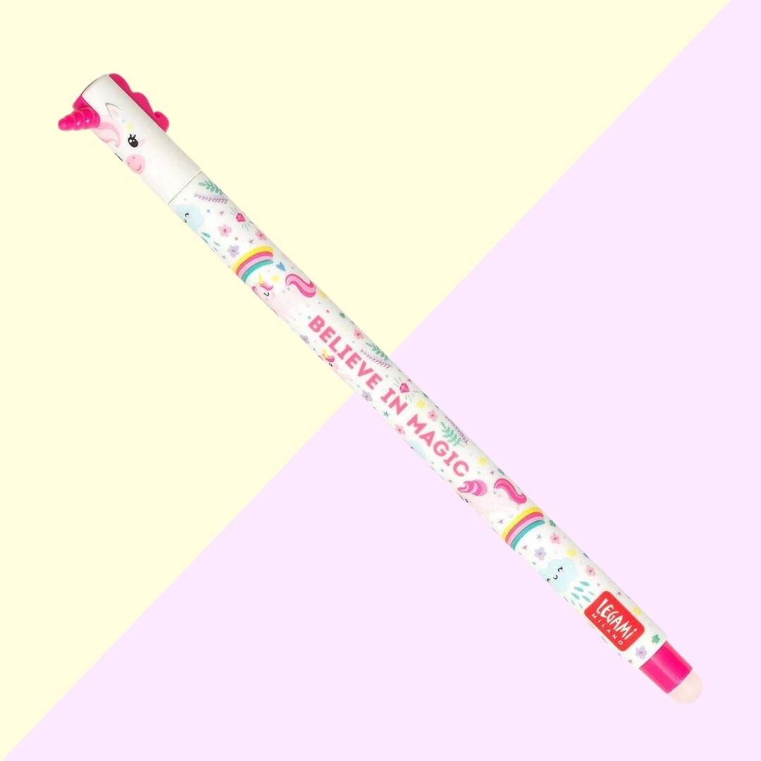 Stylo à Encre Gel Effaçable Rose - Licorne