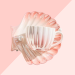 Tasse avec Soucoupe Coquillage - Rose Nacré