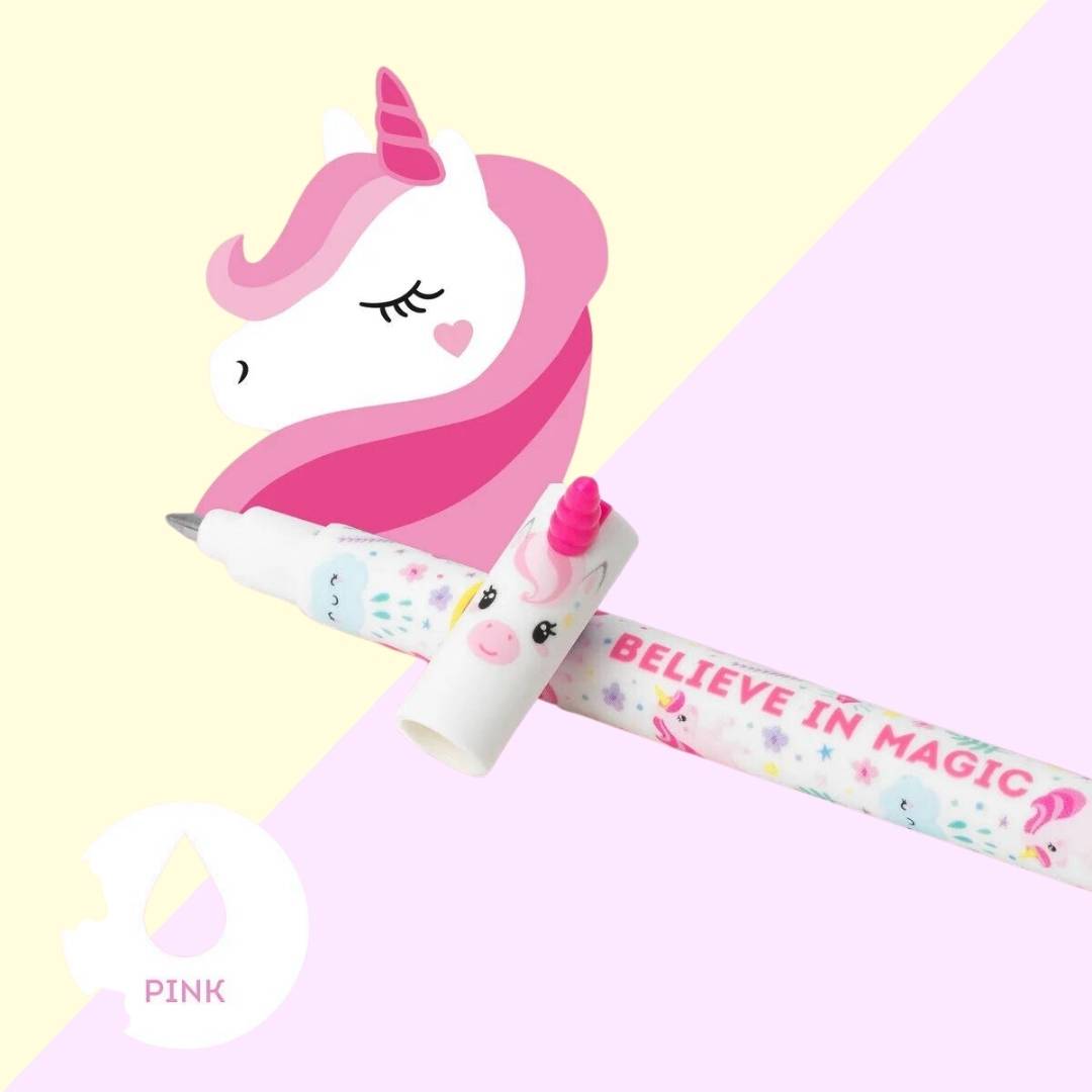 Stylo à Encre Gel Effaçable Rose - Licorne