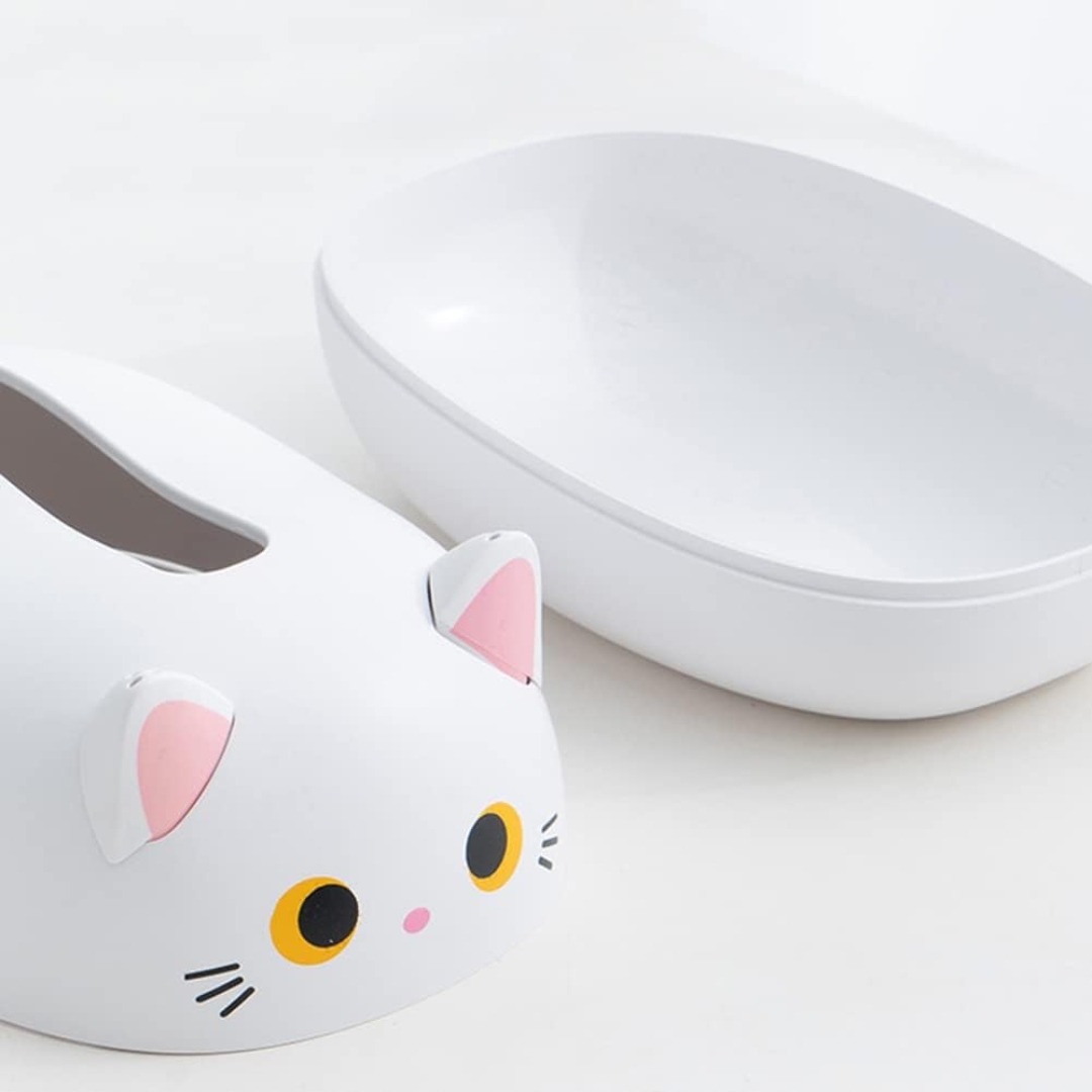 Boîte à Mouchoirs Chat Blanc