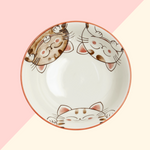 Bol Ramen 3 Chats Rose - Bol Céramique Japonais
