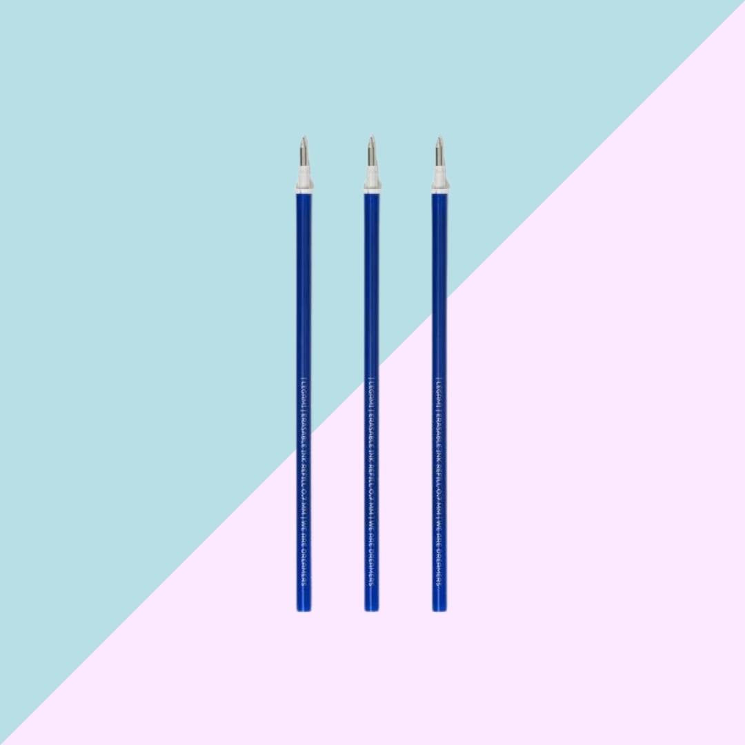 3 Recharges Bleu pour Stylo à Encre Gel Effaçable - Legami