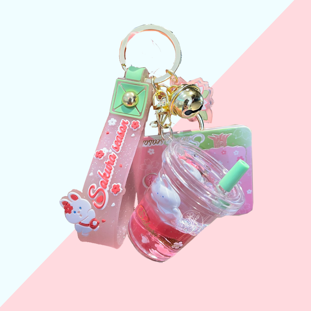 Porte clé BubbleTea - Sakura Rose