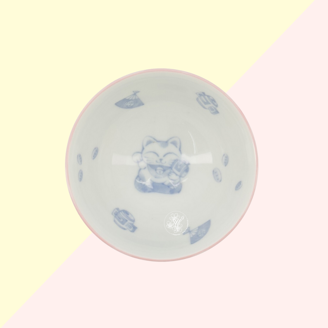 Mini Bol Japonais Kawaii - Lucky Cat Rose