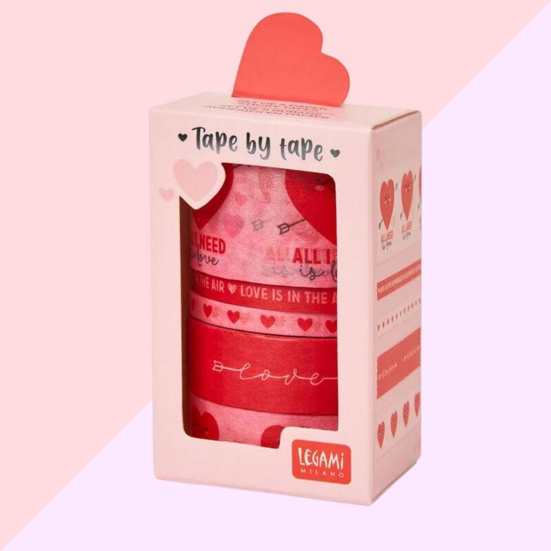 Set de 5 Rubans Adhésifs en Papier - Coeur