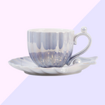 Tasse avec Soucoupe Coquillage - Violet Nacré