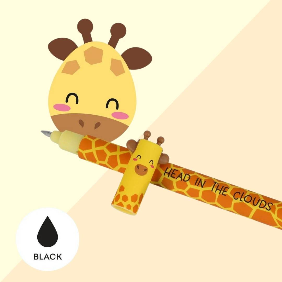 Stylo à Encre Gel Effaçable Noir - Giraffe