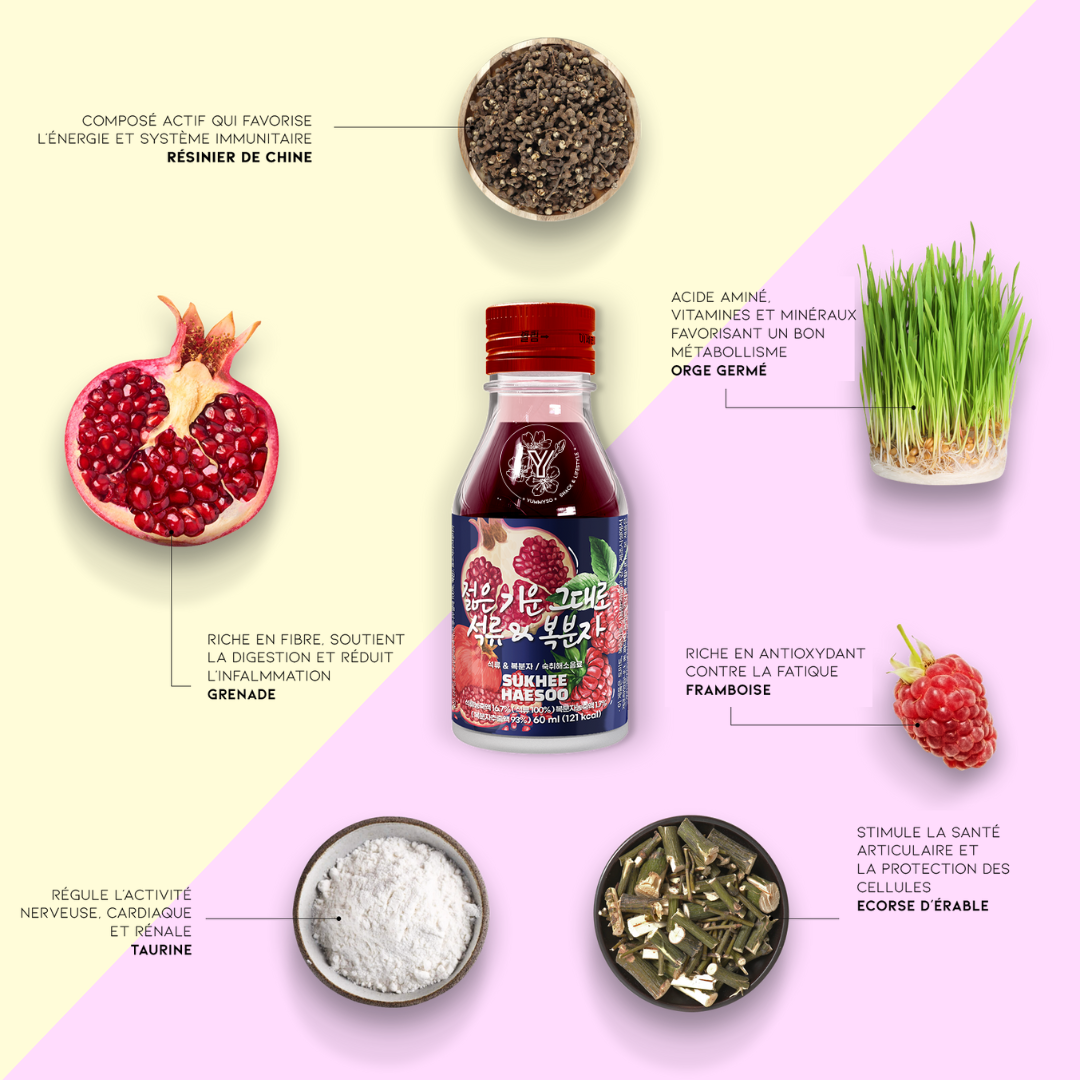 Sukhee Haesoo  Boisson Anti-Gueule De Bois Grenade Framboise 60ml