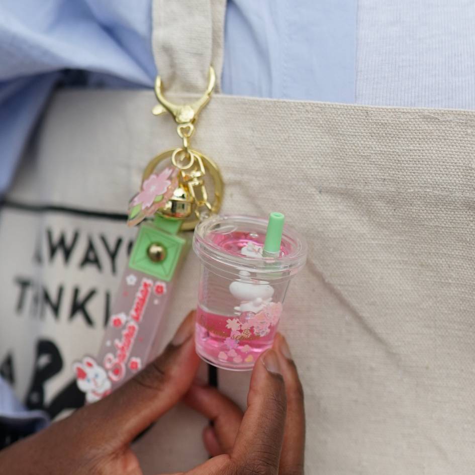Porte clé BubbleTea - Sakura Rose