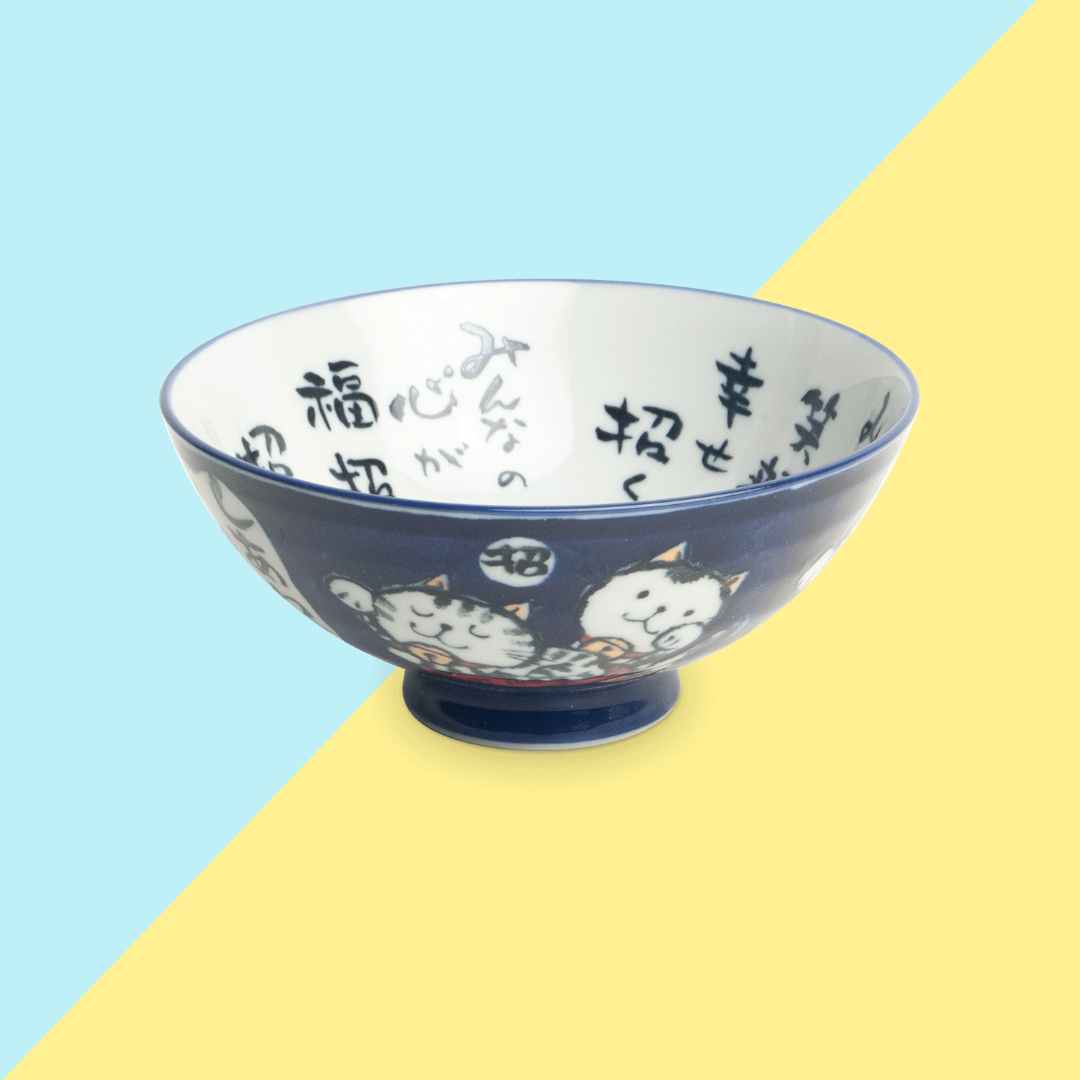 Mini Bol Japonais Kawaii -  Bleu