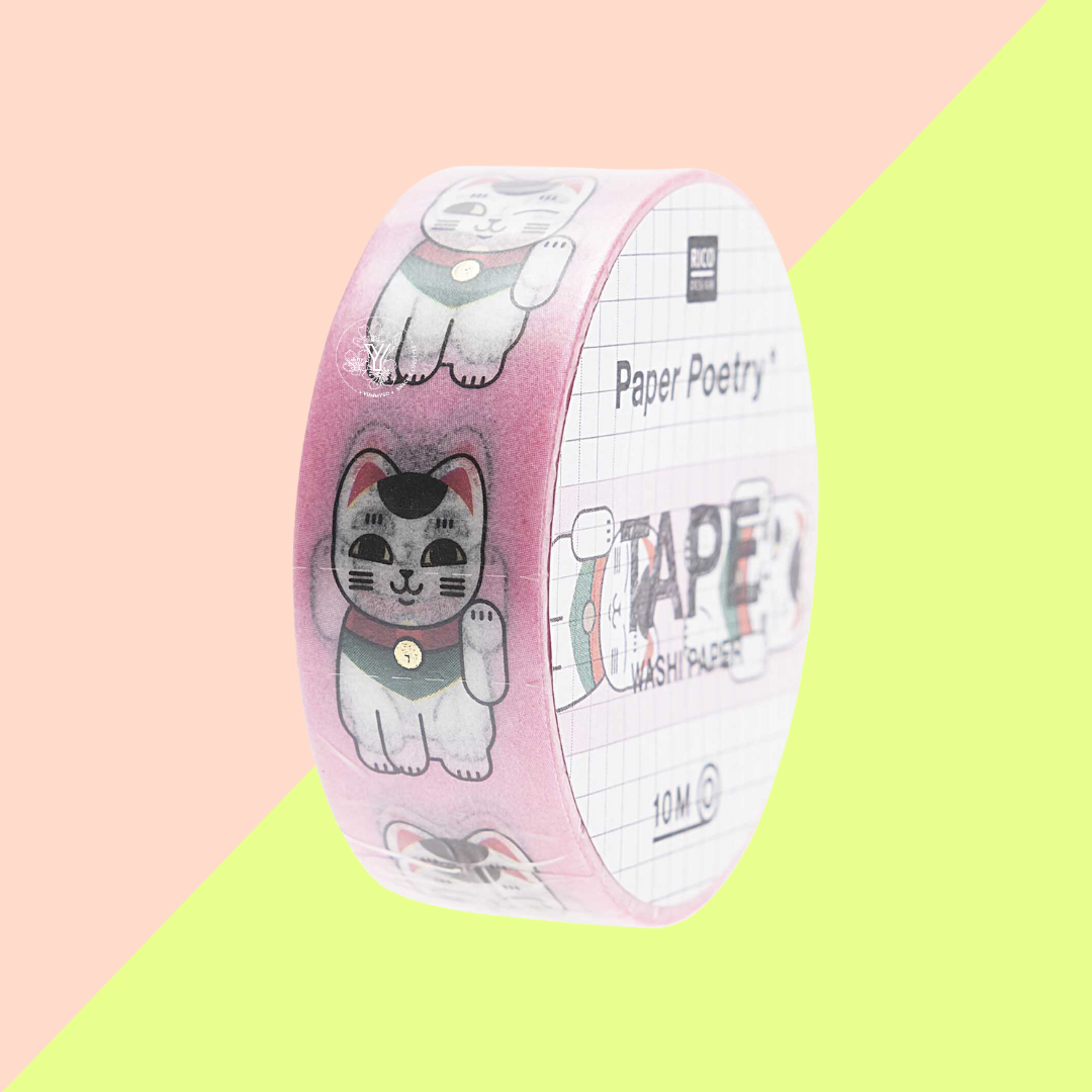 Rubans Adhésifs en Papier Lucky Cat