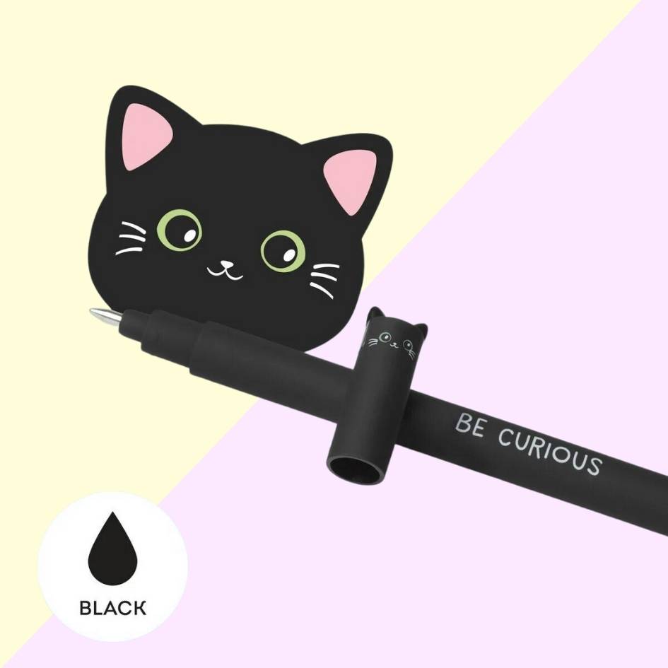 Stylo à Encre Gel Effaçable Noir - Kitty
