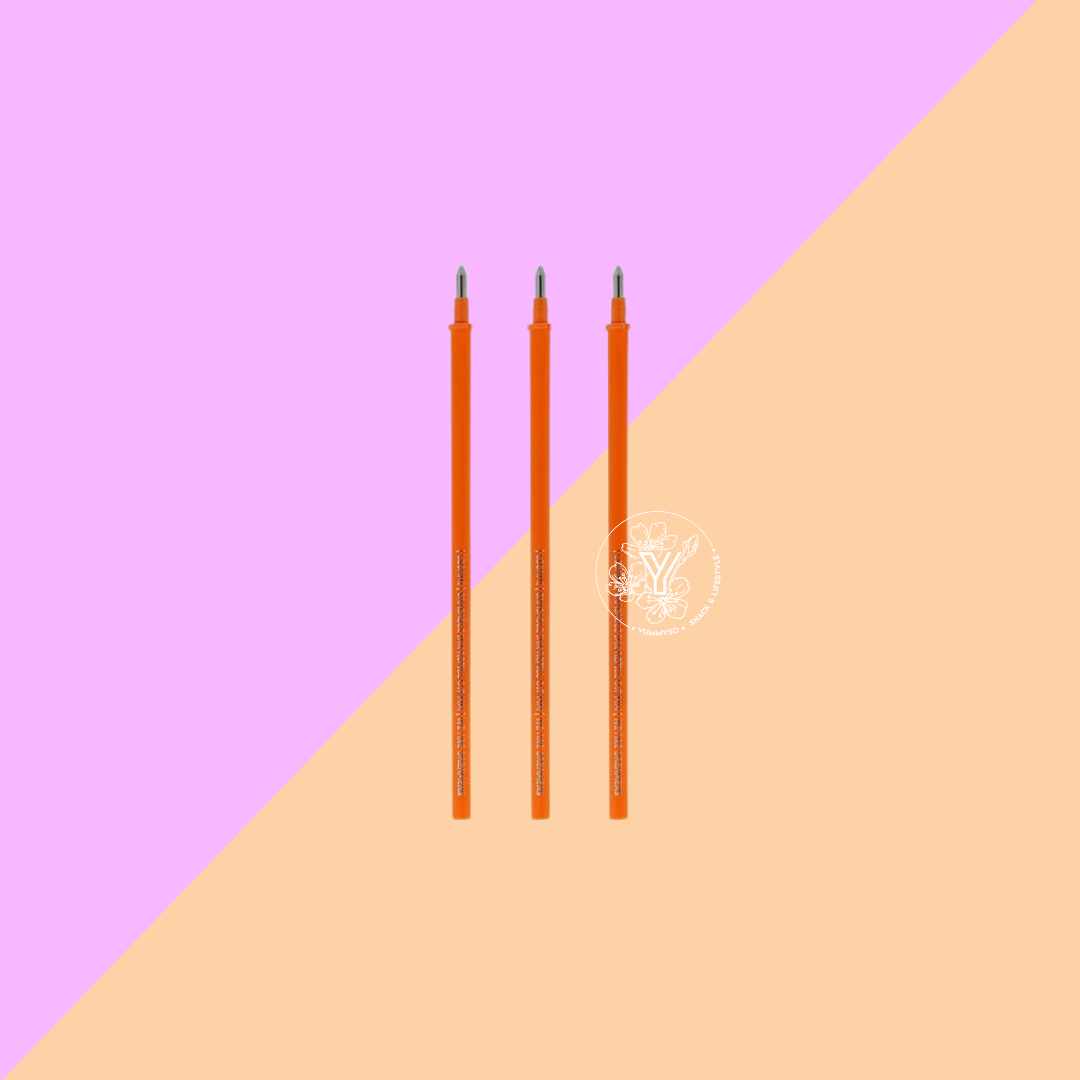 3 Recharges Orange pour Stylo à Encre Gel