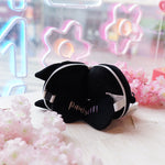 Coussin de Voyage 2-en-1 avec Masque Yeux - Kitty Noir