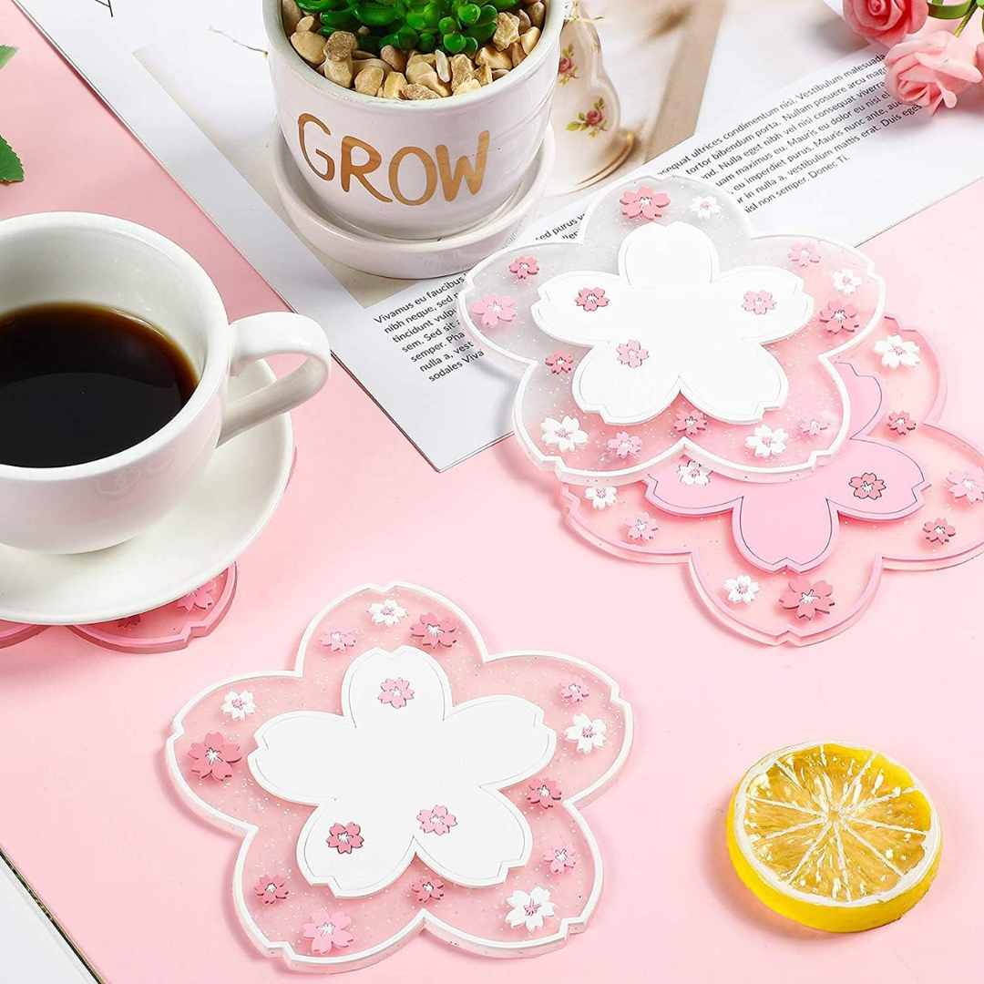 Sous-tasse Fleurs Kawaii Rose