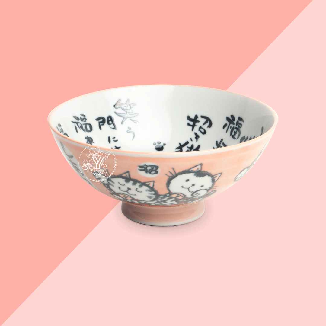 Mini Bol Japonais  - Lucky Cat Rose