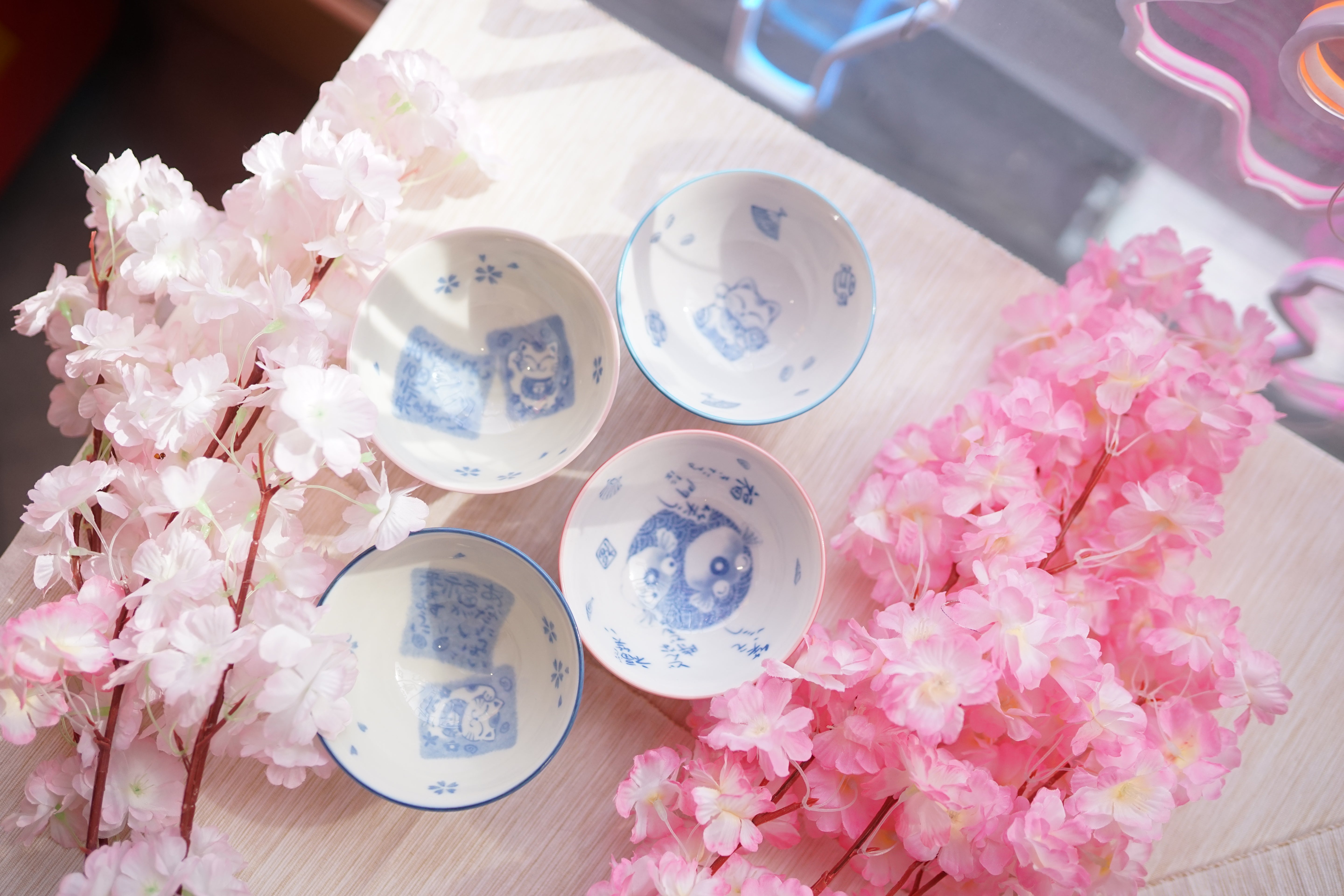 Mini Bol Japonais Kawaii - Lucky Cat Rose