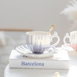 Tasse avec Soucoupe Coquillage - Violet Nacré