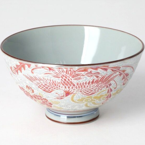 Bol Japonais Kintsugi Dragon  - Rouge