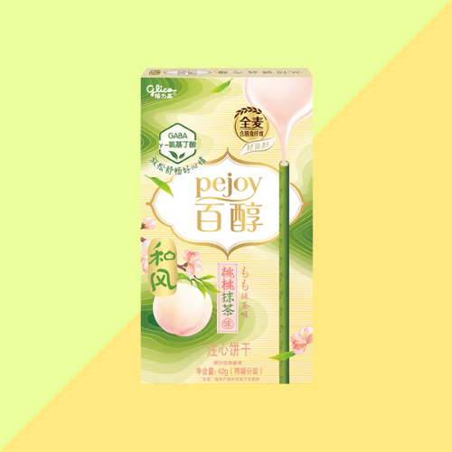 Glico Pejoy Peche Matcha- Batonnets chocolates Japonais 48g