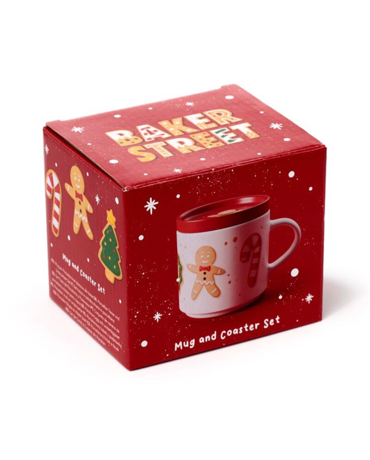 Ensemble Mug Porcelaine & Dessous de Verre Baker Street Noël