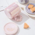 Mug avec Soucoupe Fleur - Rose Nacré