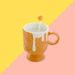 asse Kawaii Crème Glacée avec Cuillère - Marron