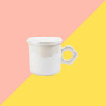 Mug avec Soucoupe Fleur - Blanc Nacré