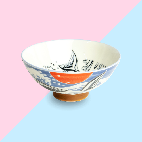 Bol Ramen medium Poissons Bleu - Bol Céramique Japonais