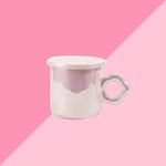 Mug avec Soucoupe Fleur - Rose Nacré