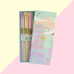 Coffret de 5 paires de baguettes pastel en bambou