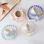 Tasse avec Soucoupe Coquillage - Blanc Nacré
