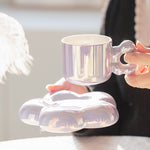 Tasse avec Soucoupe Fleur - Violet Nacré
