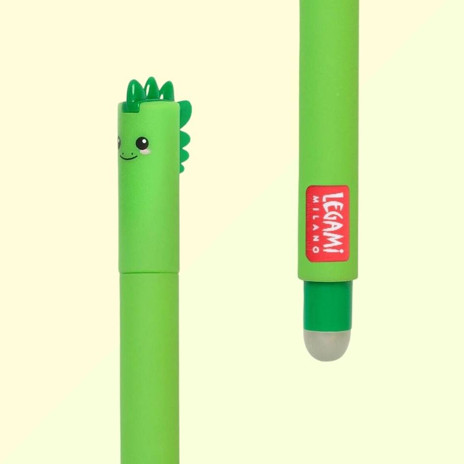 Stylo à Encre Gel Effaçable Vert - Dino