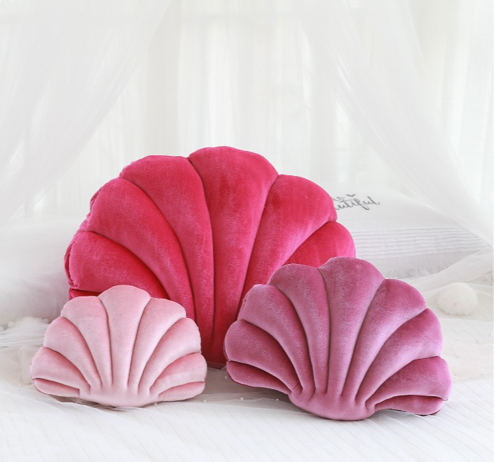 Coussin Coquillage Rose Foncé - M