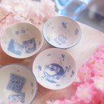 Mini Bol Japonais Kawaii - Neko Bleu Sombre
