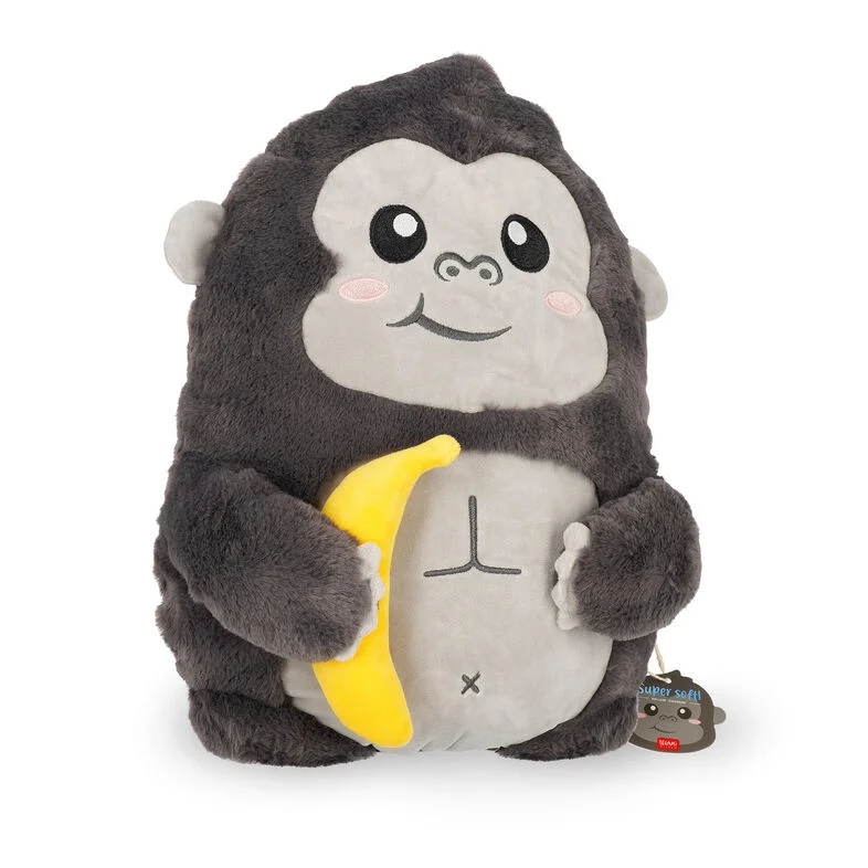 Peluche gorille Legami douce et adorable, idéale comme cadeau original pour enfant ou amateur de peluches. Compagnon câlin au design mignon, parfait pour décorer une chambre ou offrir pour un anniversaire.