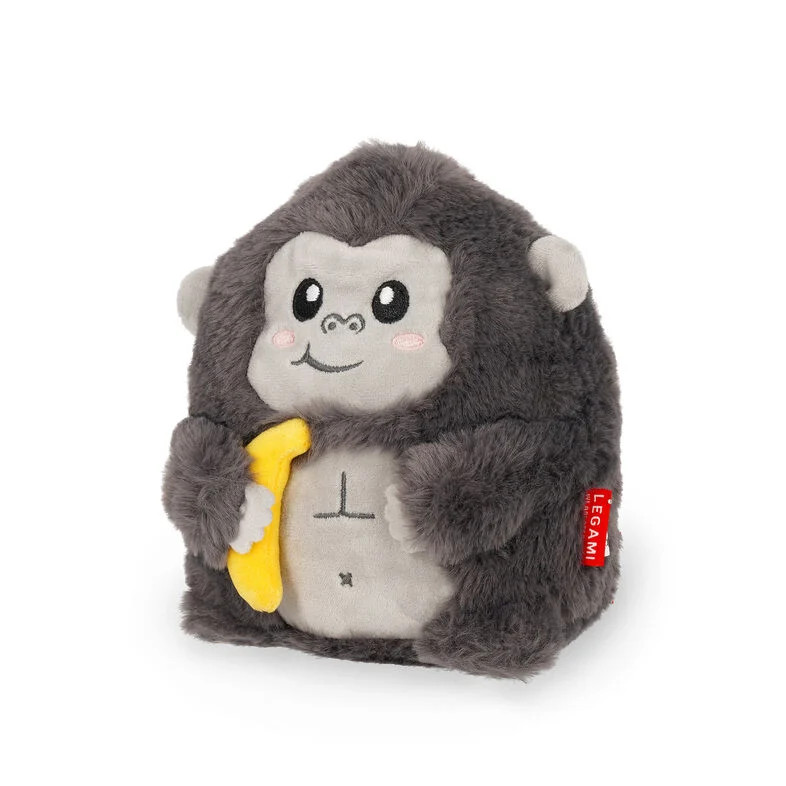 Peluche gorille Legami douce et adorable, idéale comme cadeau original pour enfant ou amateur de peluches. Compagnon câlin au design mignon, parfait pour décorer une chambre ou offrir pour un anniversaire.