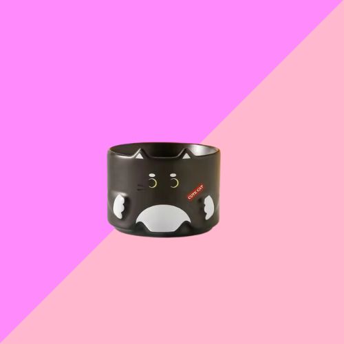 Tasse Chat Empilable - Noir