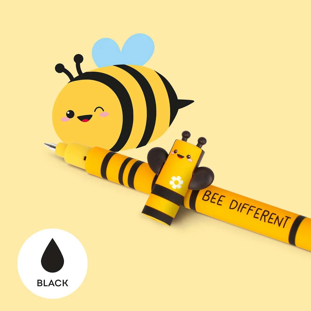 Stylo à Encre Gel Effaçable Noir -Abeille