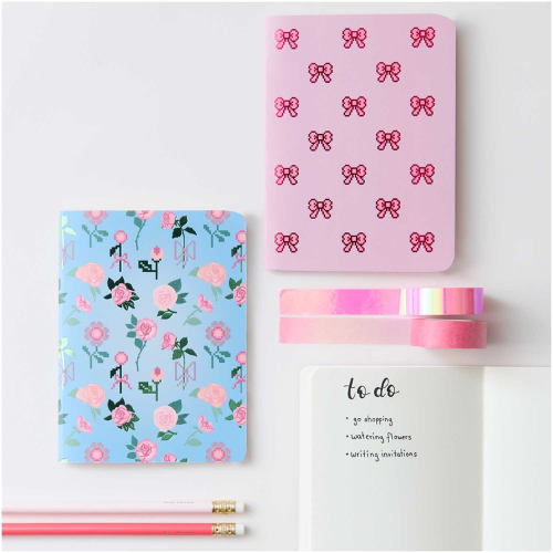 Set de 2 Cahiers La Vie En Rose  - Rose et Bleu