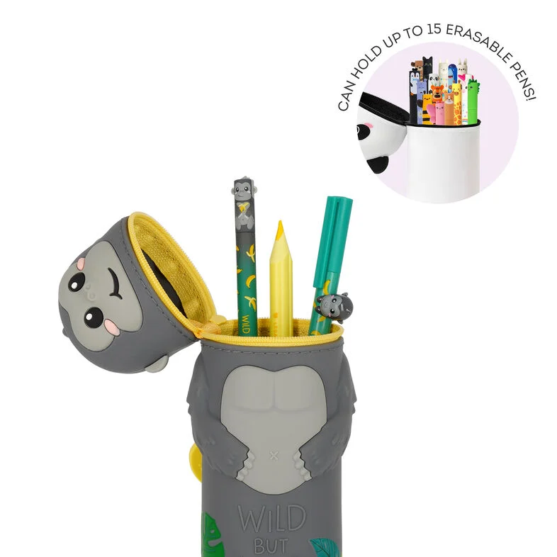 Trousse Legami gorille au design original et amusant, idéale pour ranger stylos, crayons et fournitures scolaires. Accessoire de papeterie kawaii pratique et tendance, parfait pour l’école, le bureau ou comme idée cadeau pour les fans de la marque Legami.
